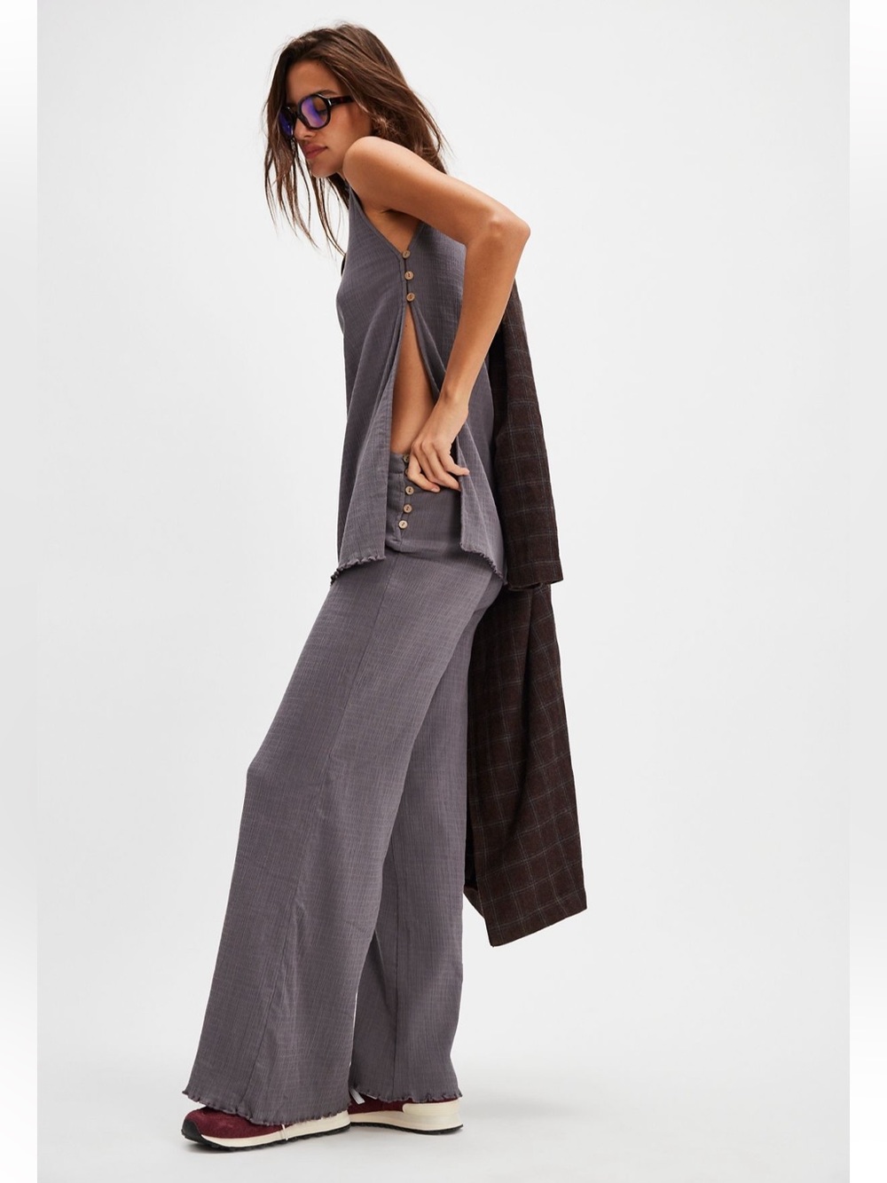 Free People Set- Wide-Leg Cotton Pants & Tunic top